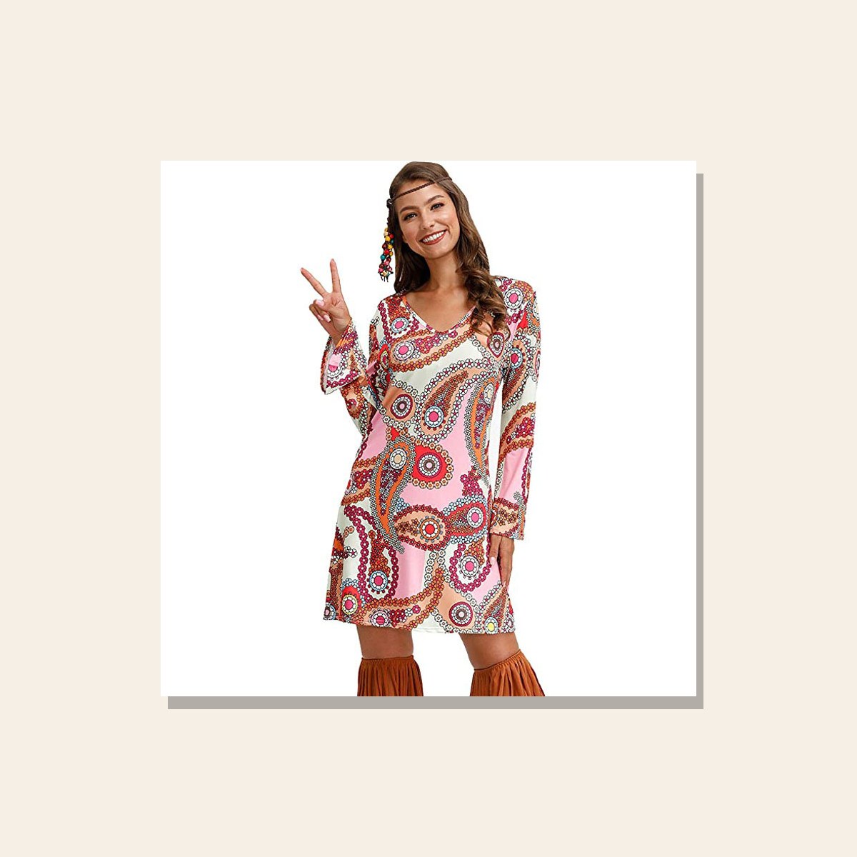 Ladies Boho Print Day Dress gallery image