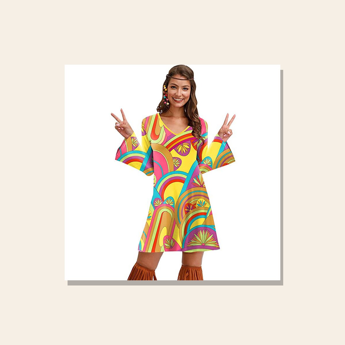 Ladies Boho Print Day Dress gallery image
