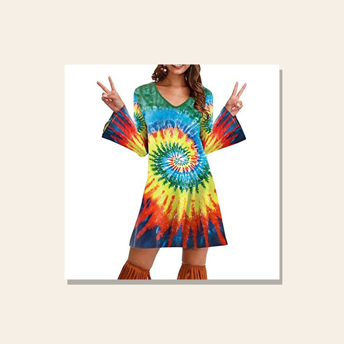 Ladies Boho Print Day Dress gallery image