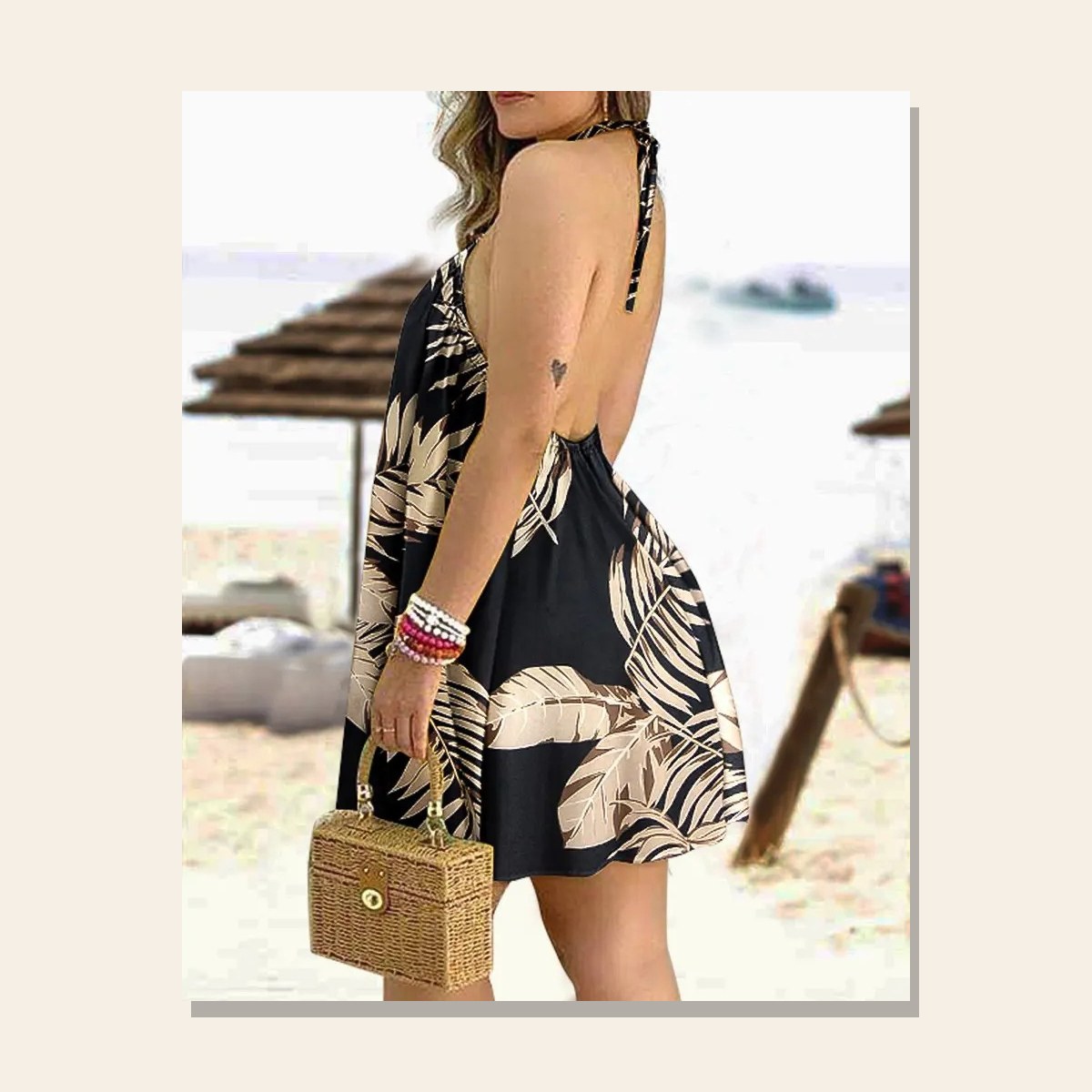 Ladies Riviera Print Summer Dress gallery image