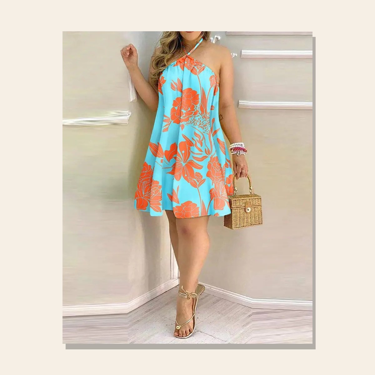 Ladies Riviera Print Summer Dress gallery image