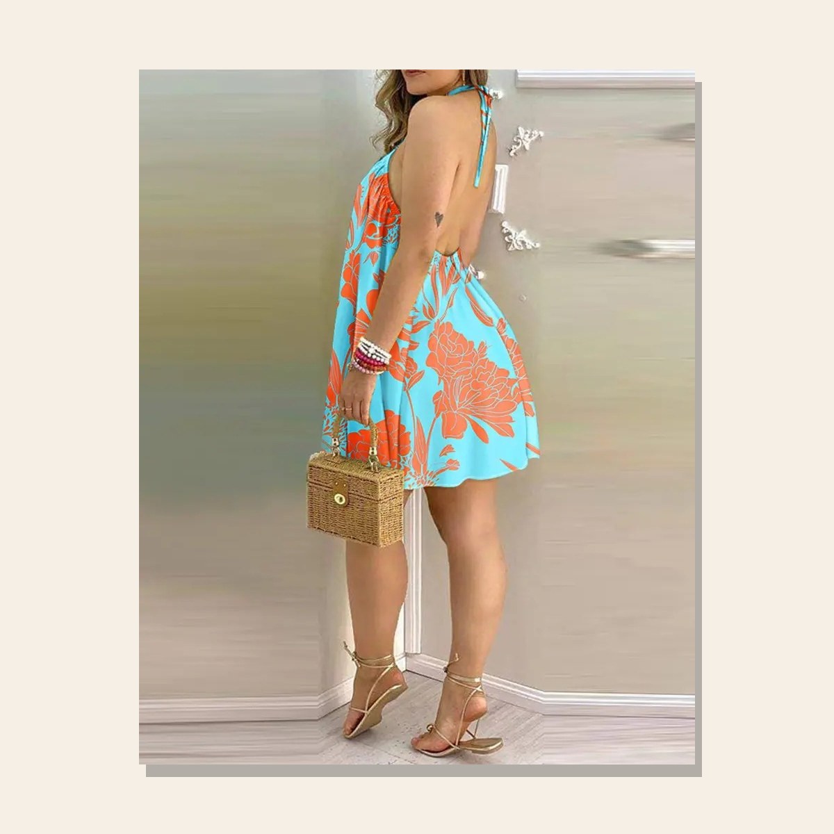 Ladies Riviera Print Summer Dress gallery image