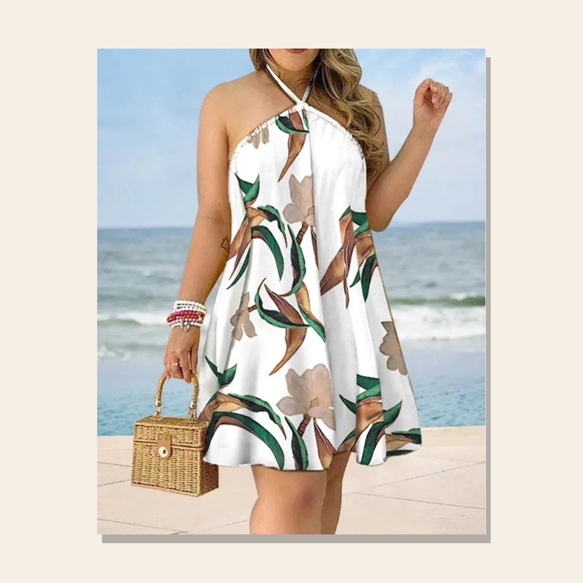 Ladies Riviera Print Summer Dress gallery image