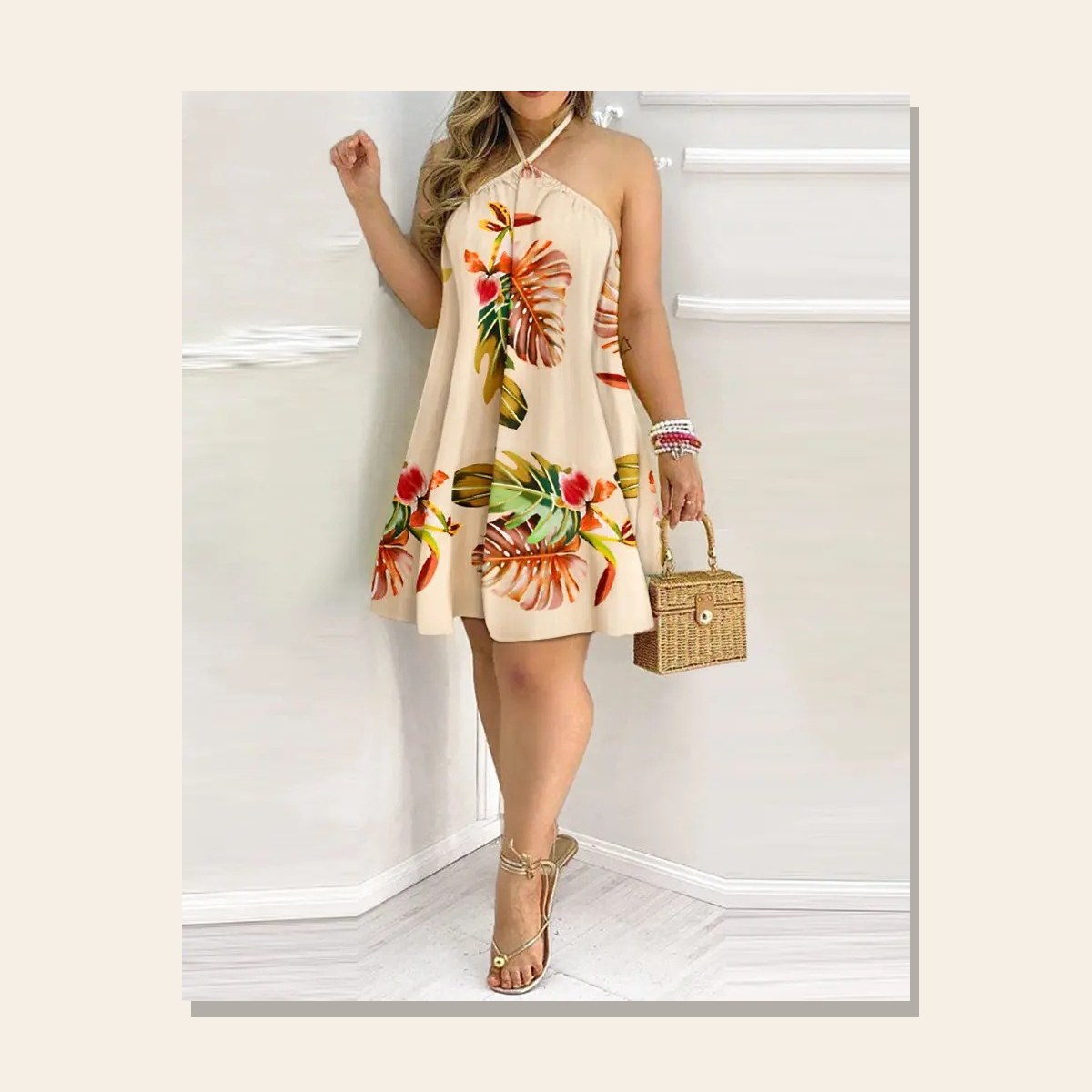Ladies Riviera Print Summer Dress gallery image