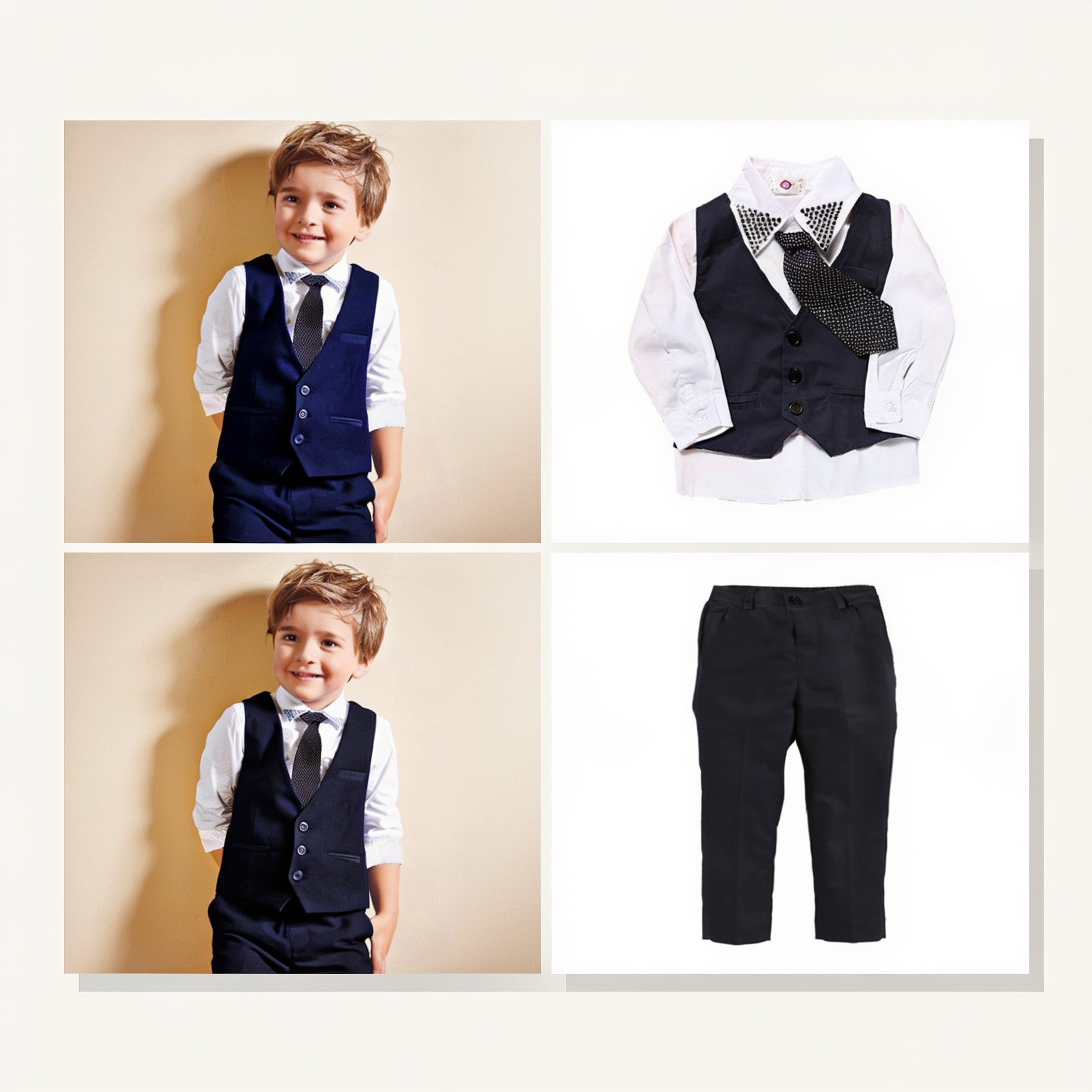 Boys Gentleman Vest Suit Set gallery image