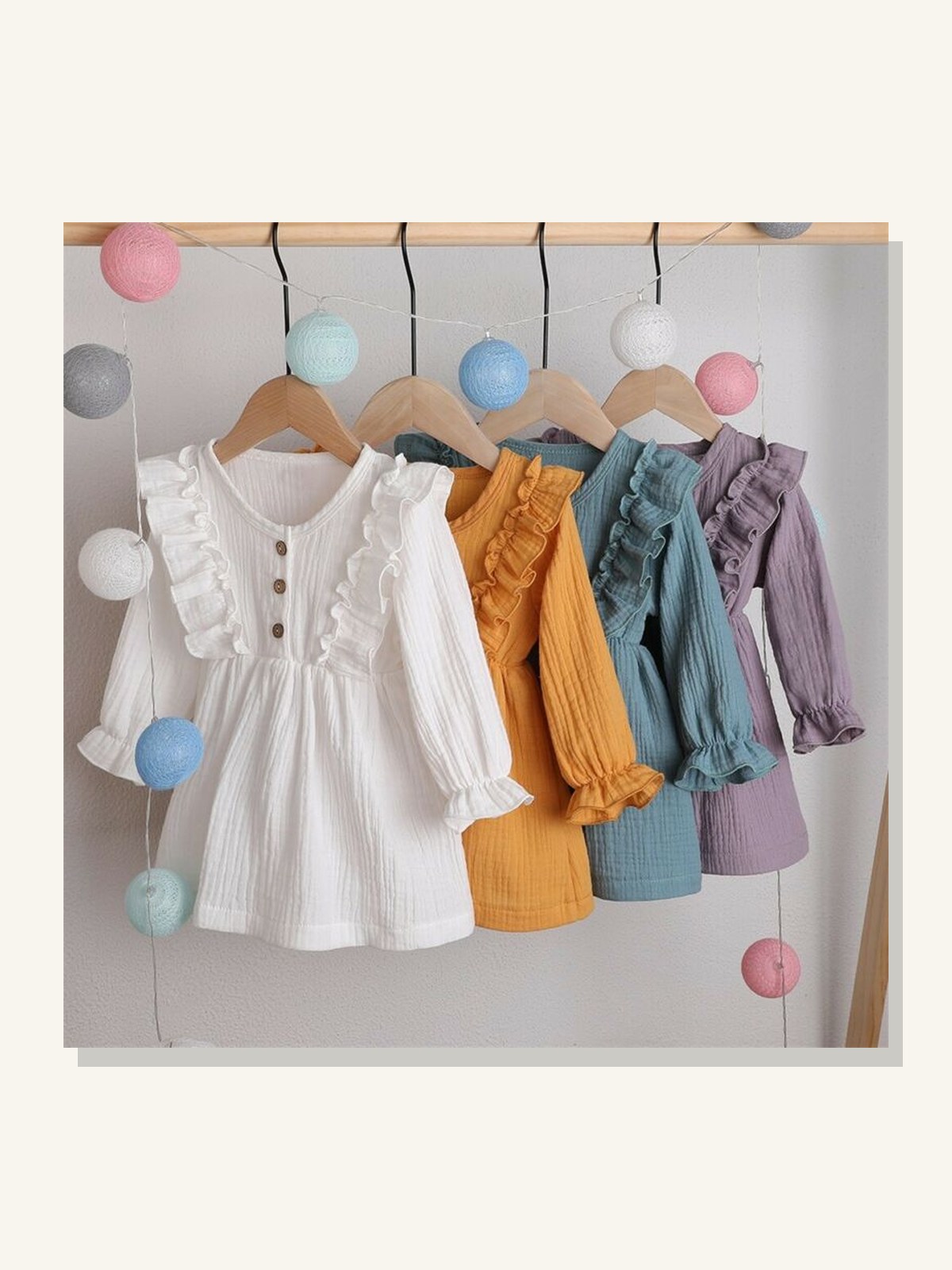 Girls Cotton Everyday Dress solid studio product photo for Velvet Souq UAE