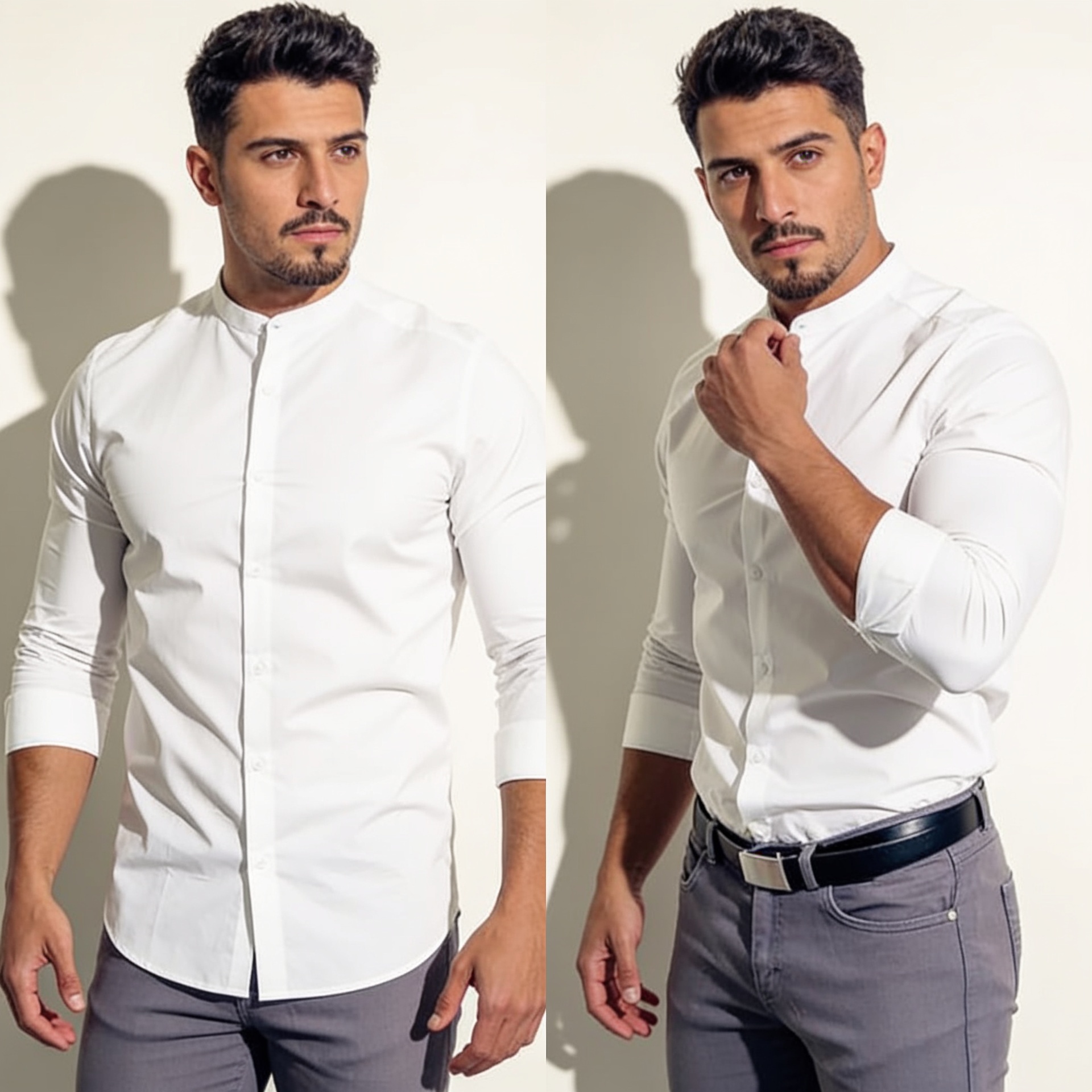 Men’s Solid Button-Down Shirt solid studio product photo for Velvet Souq UAE