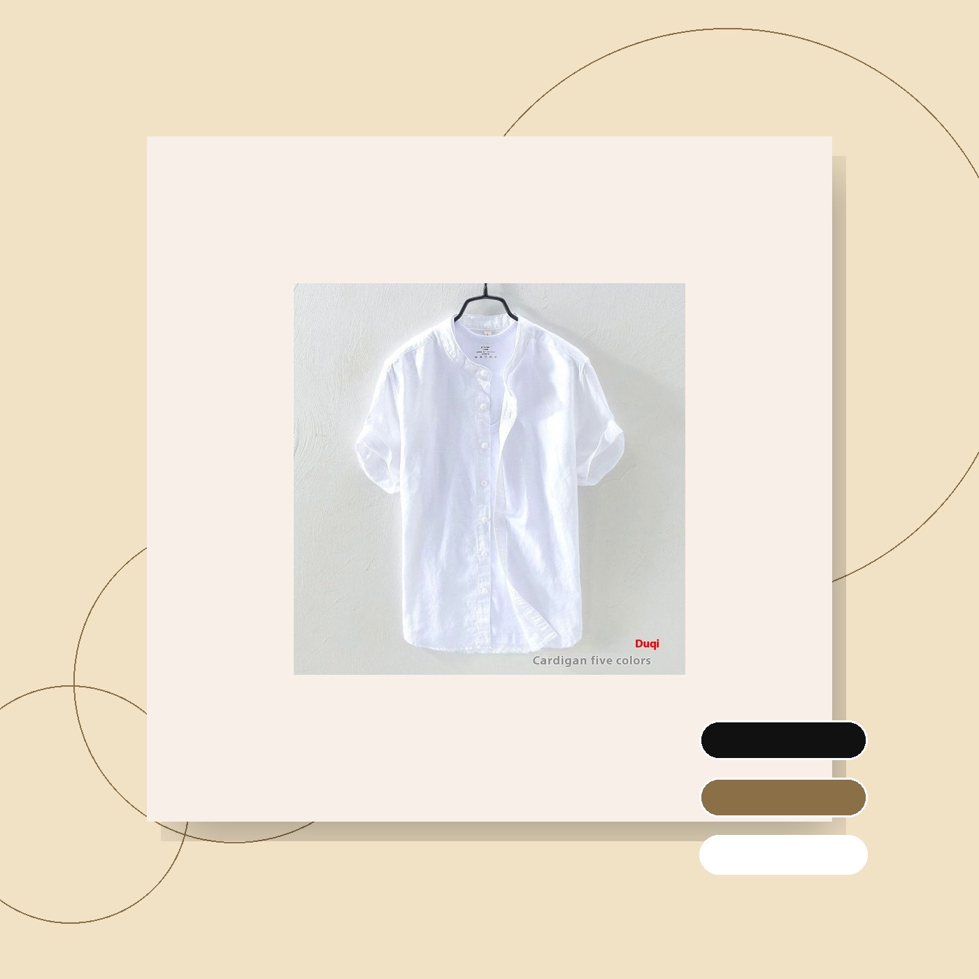 Japanese Linen Shirt Gents Up-To-Neck gallery image