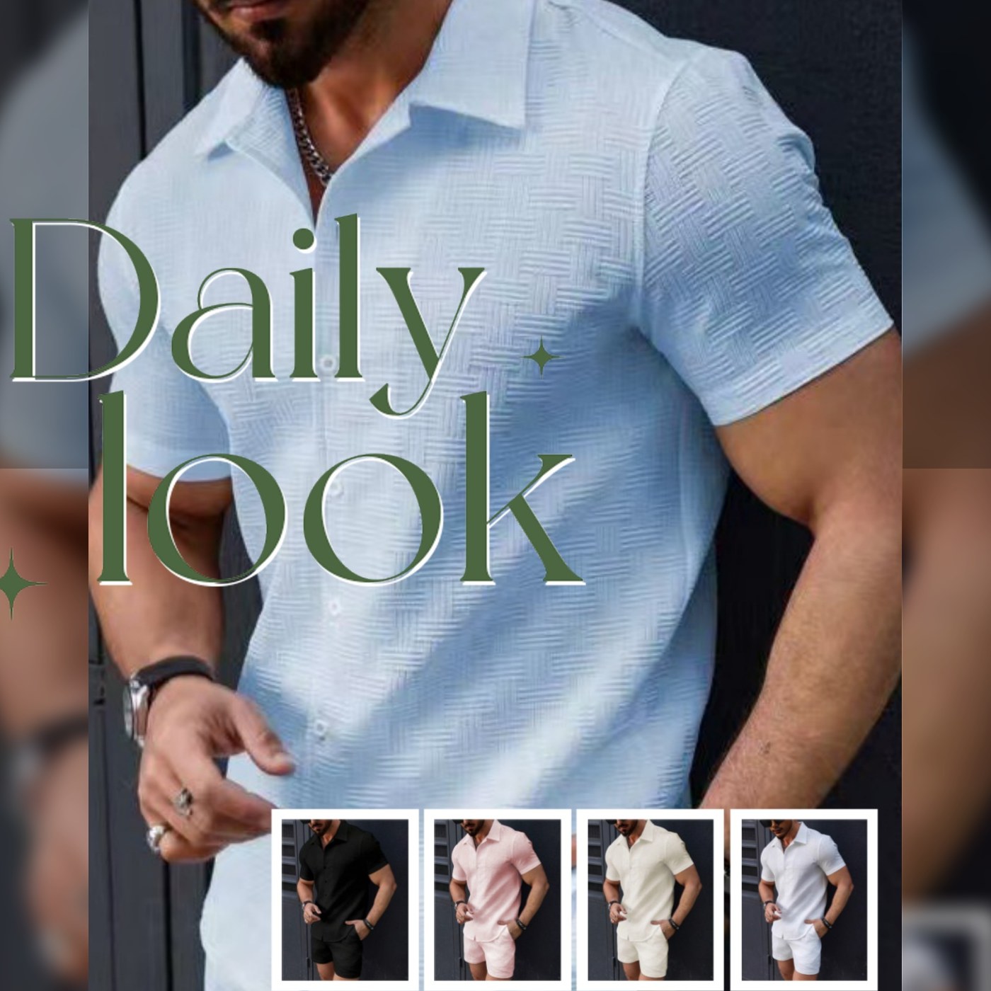 Leisure Breathable Beach Two Piece Suits Gents Summer clean ecommerce product photo for Velvet Souq UAE