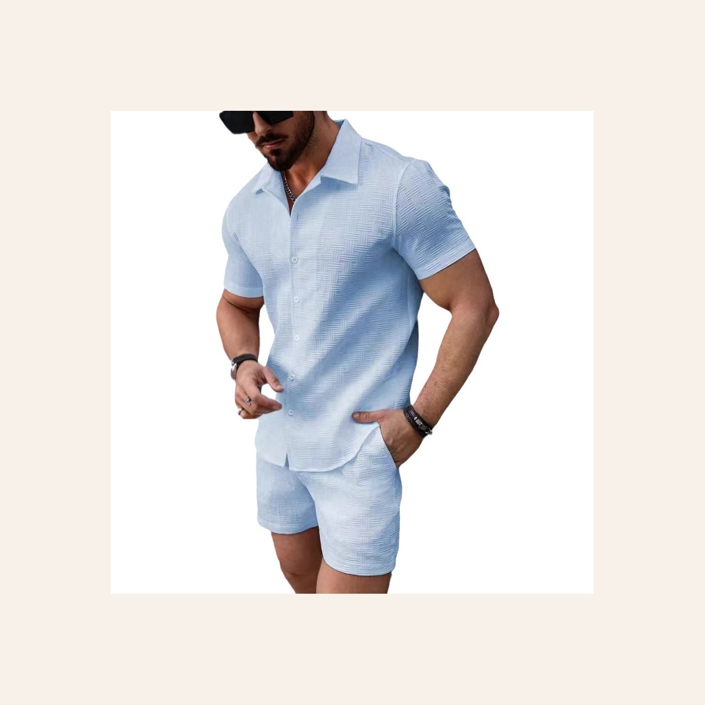 Leisure Breathable Beach Two Piece Suits Gents Summer gallery image