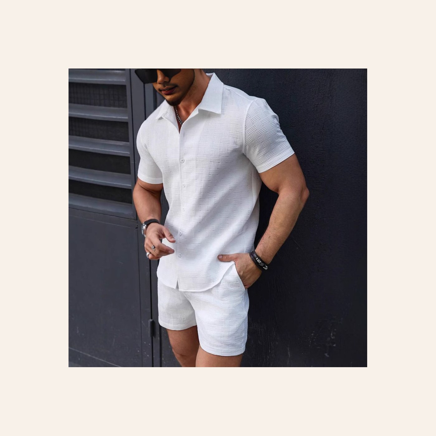 Leisure Breathable Beach Two Piece Suits Gents Summer gallery image