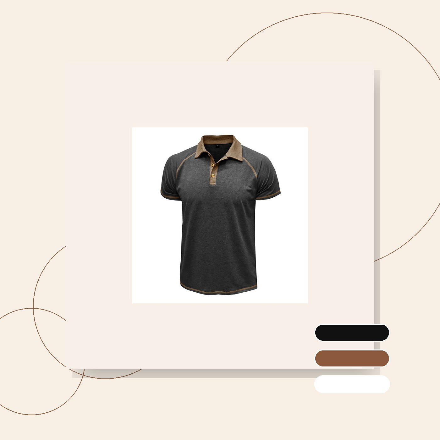Short-Sleeved Lapel T-Shirt Polo Bottoming Shirt Gents Set gallery image