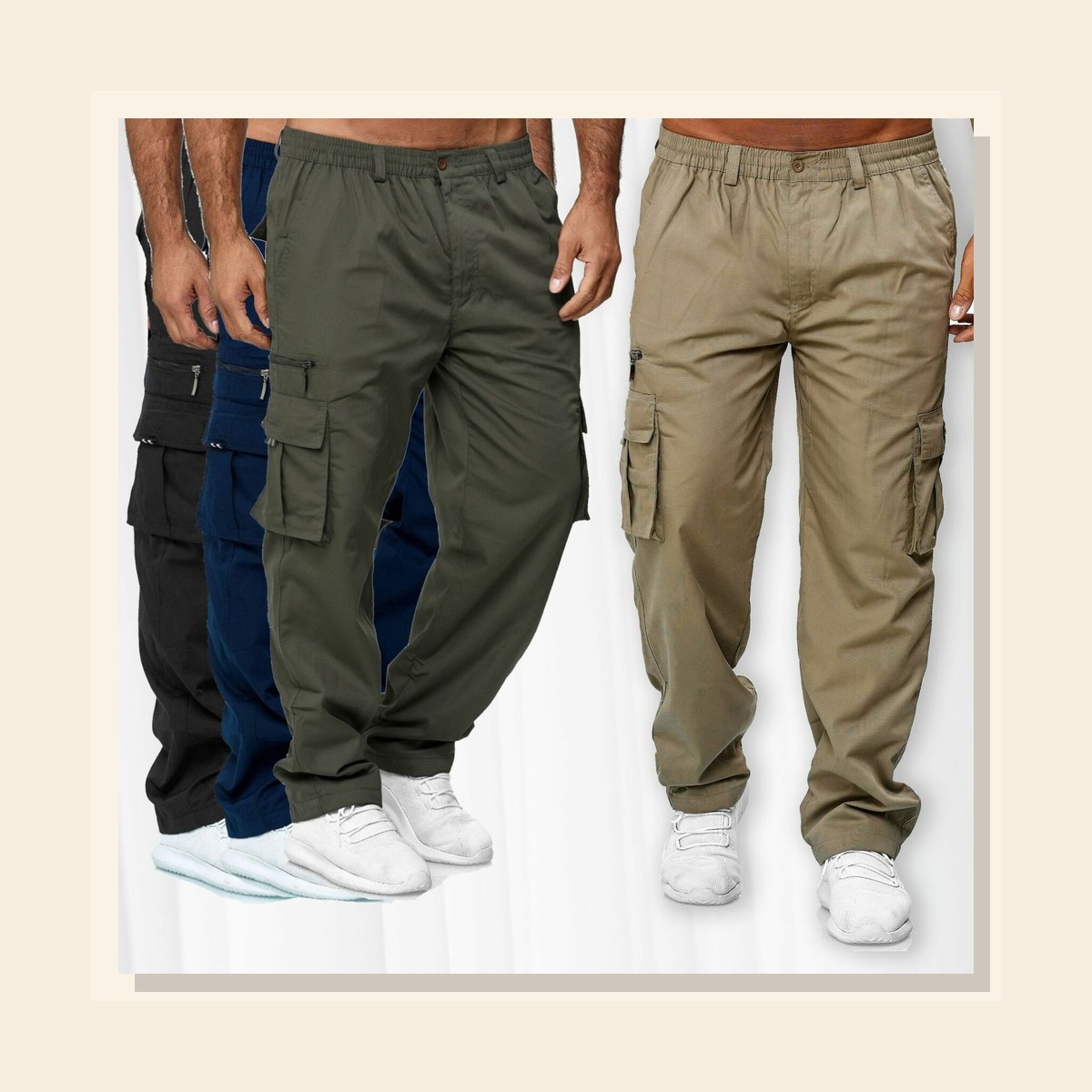 Gents Multi-Pocket Cargo Pants studio product photo for Velvet Souq UAE