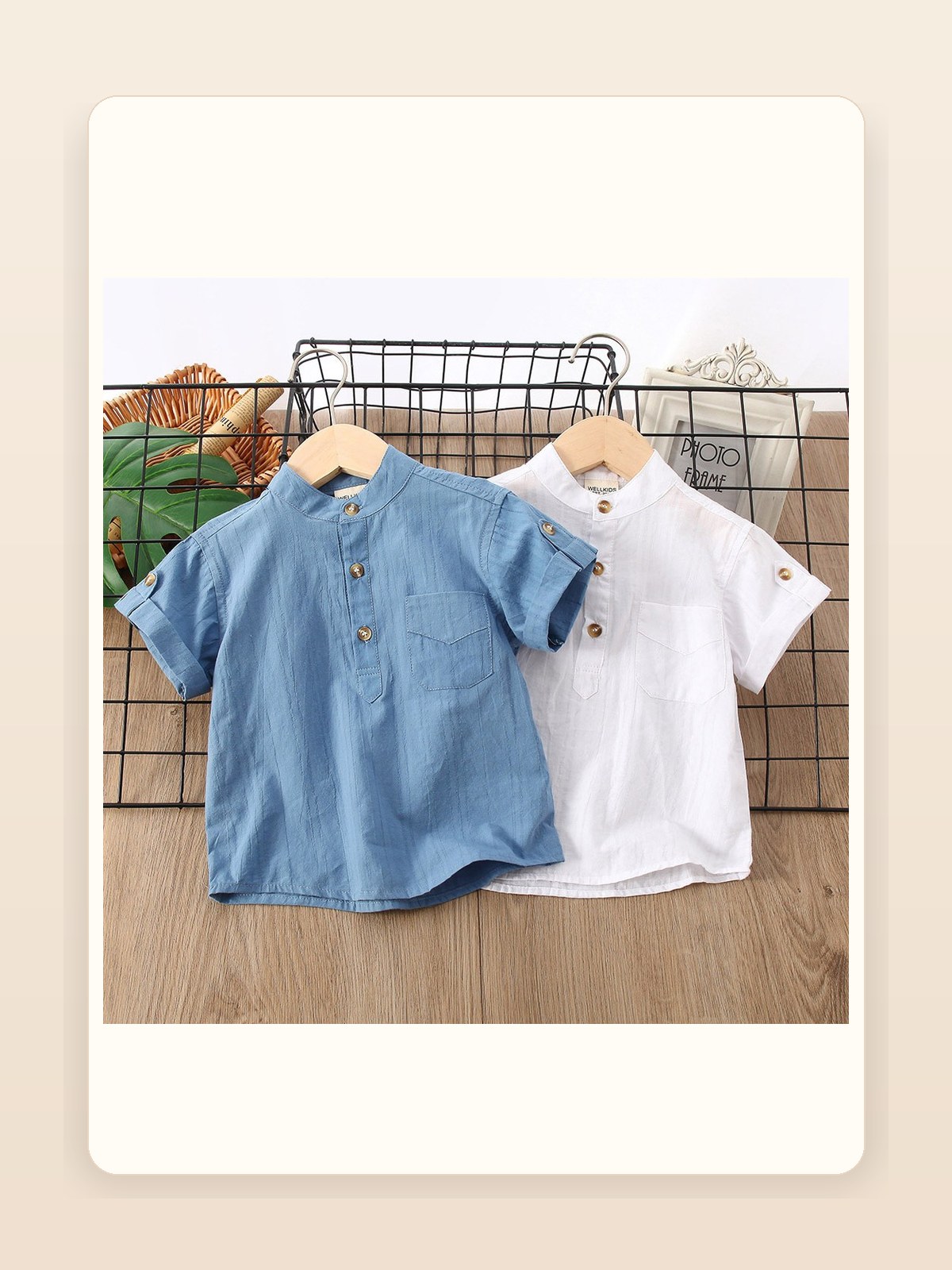 Boys Solid Short-Sleeve Summer Shirt warm studio product image for Velvet Souq UAE