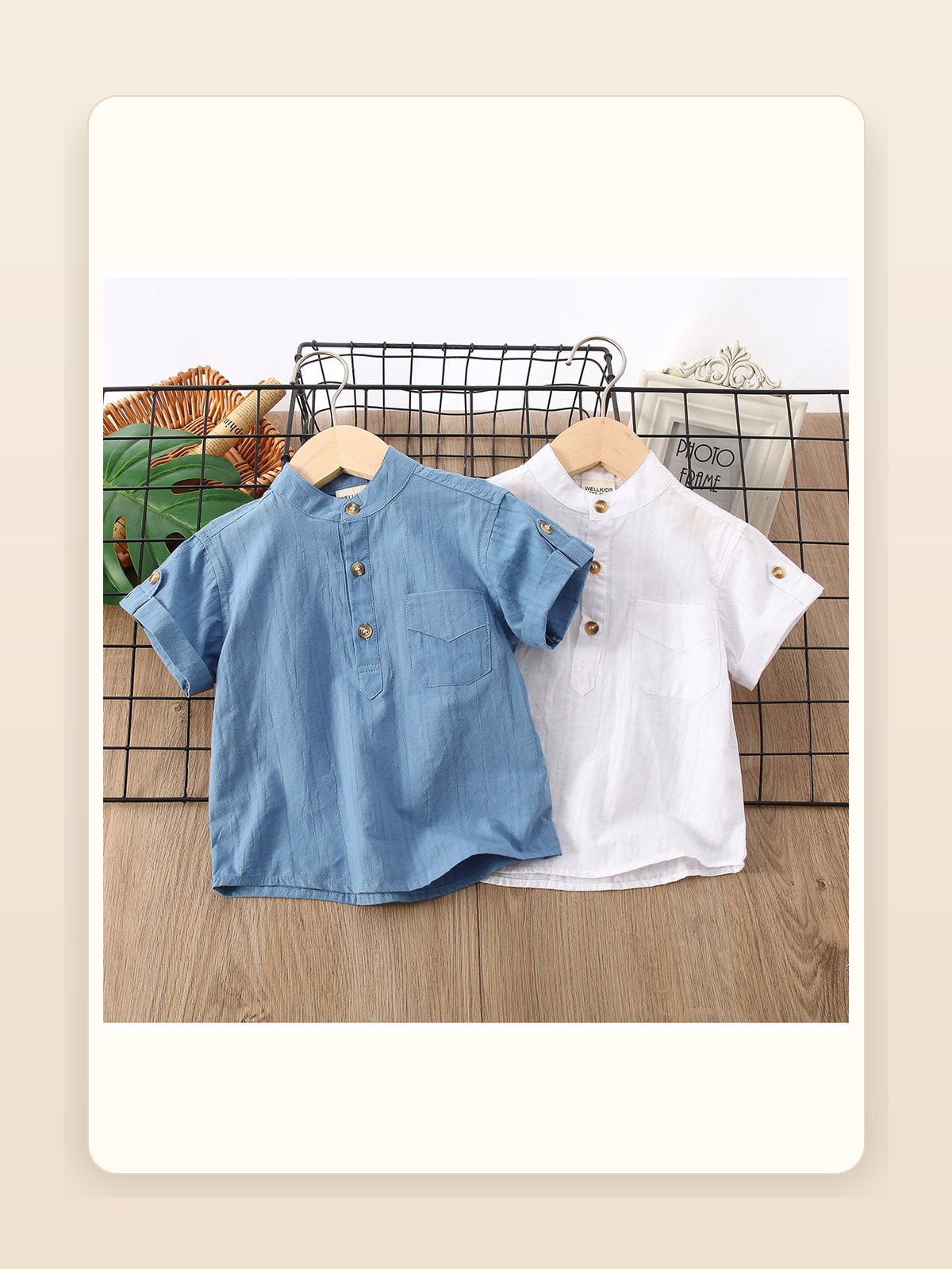 Boys Solid Short-Sleeve Summer Shirt gallery image