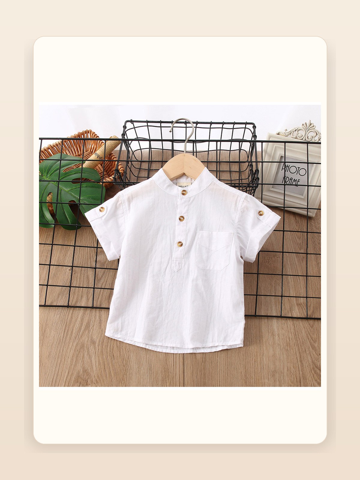 Boys Solid Short-Sleeve Summer Shirt gallery image