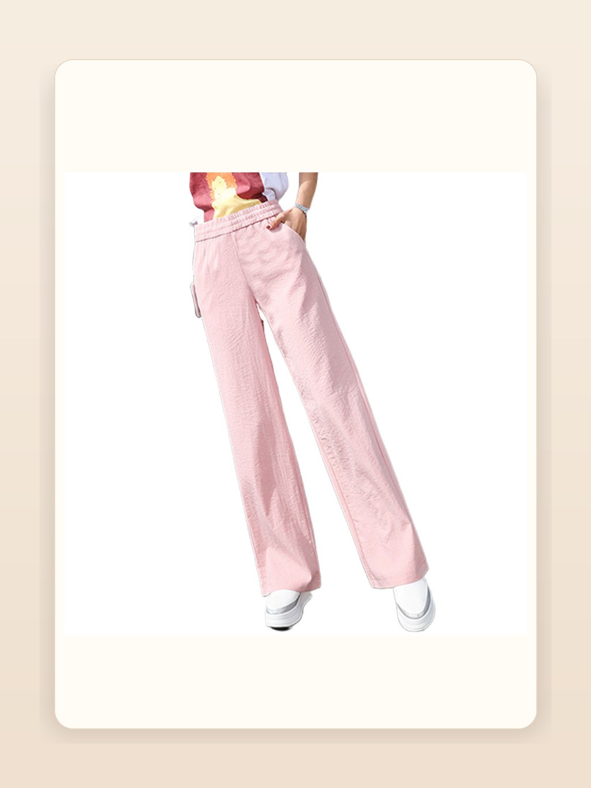 Ladies Linen Wide-Leg Pants gallery image